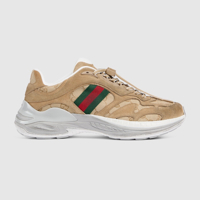 Men's Gucci 2.0 trainers in brown suede and GG canvas | GUCCI® ZA