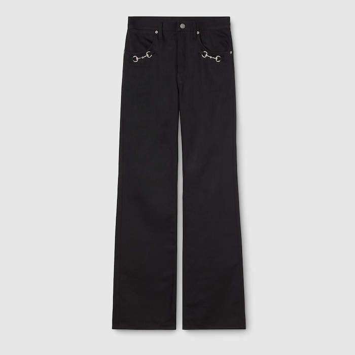 ホースビット ディテール コットンデニム パンツ ・ブラック | GUCCI公式