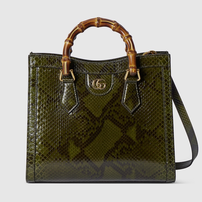 ミ*ミ様 GUCCI ダイアナ　外観は美品ですがバック内側が素材剥がれのダメージ グッチ ダイアナ〕クリスタル スモール トートバッグ ・キャメル