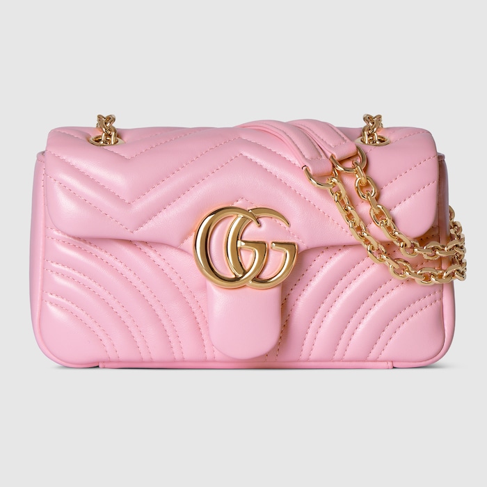 GG Marmont small shoulder bag in light pink leather | GUCCI® US