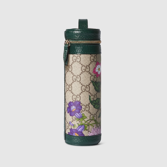 GG pencil case with print in beige and dark brown | GUCCI® US