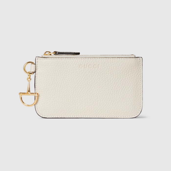 Gucci Half Horsebit card case in ivory leather | GUCCI® US