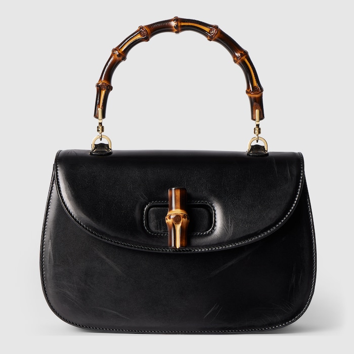 Bamiki　グッチ　Lsize Gucci Bamboo 1947 medium bag in black hand-treated leather | GUCCI® US