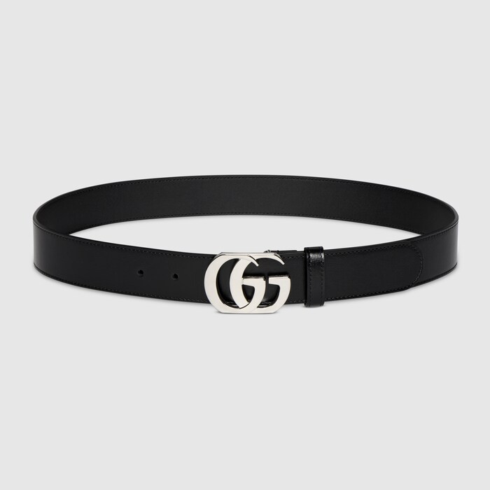 Cut GG Marmont belt in black leather | GUCCI® US display picture 2