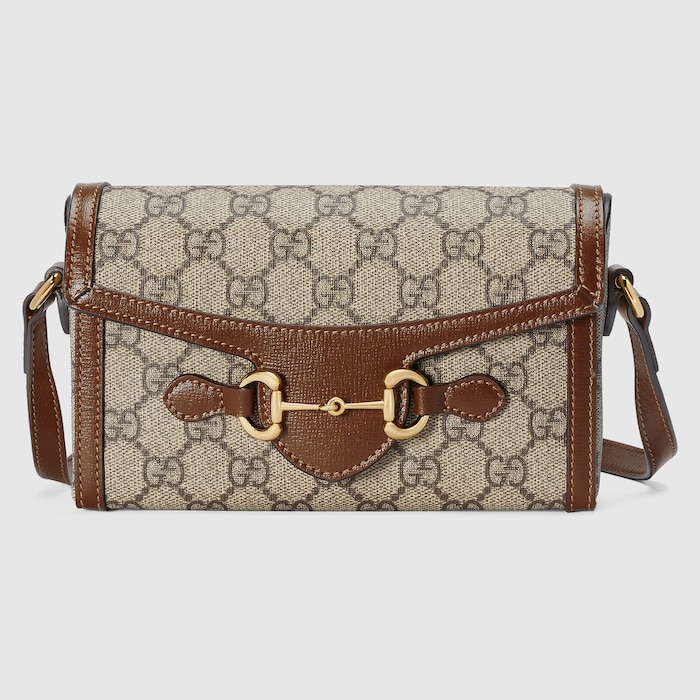 GUCCI グッチ　ホースビット　ミニバッグ グッチ ホースビット 1955〕ミニバッグ ・ベージュ＆エボニー GG