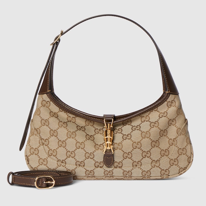 Jackie Slim medium shoulder bag in sand and brown GG canvas
