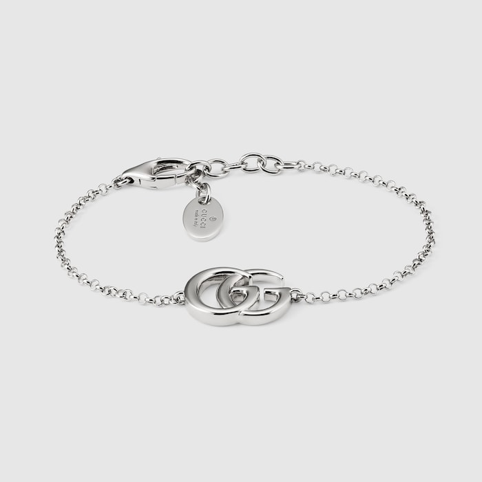 GG Marmont chain bracelet in palladium-toned brass | GUCCI® US