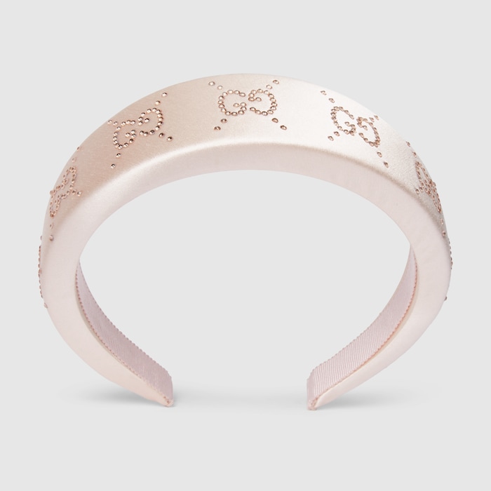 Children's satin headband in pale pink | GUCCI® US
