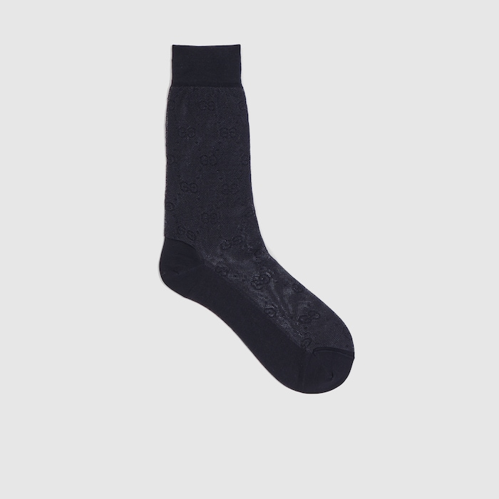 GG knit silk cotton socks in black | GUCCI® US