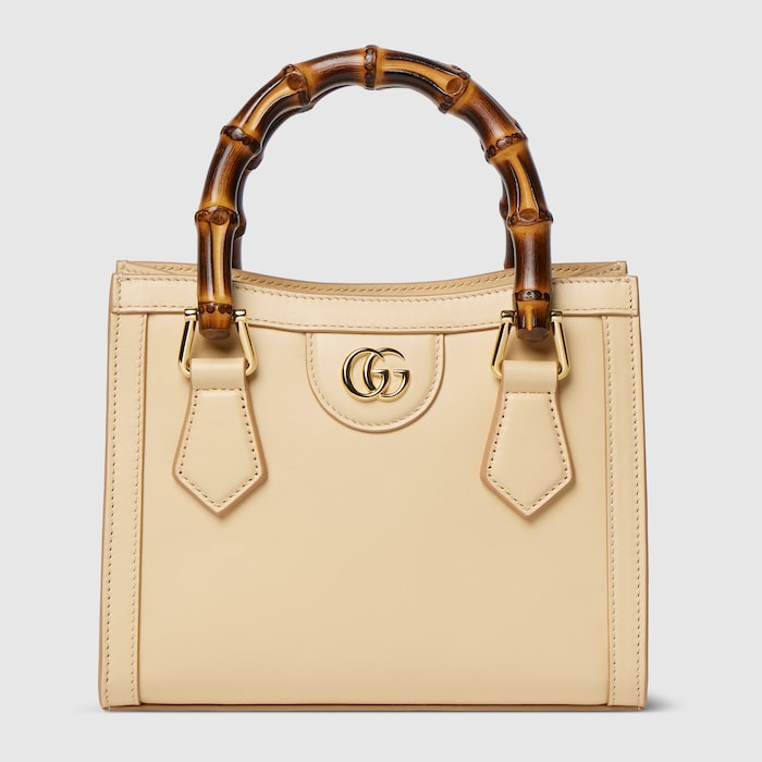 Gucci Diana small tote bag in light yellow leather | GUCCI® US