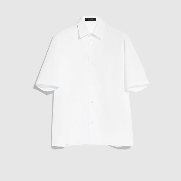 GG cotton poplin shirt in white | GUCCI® US