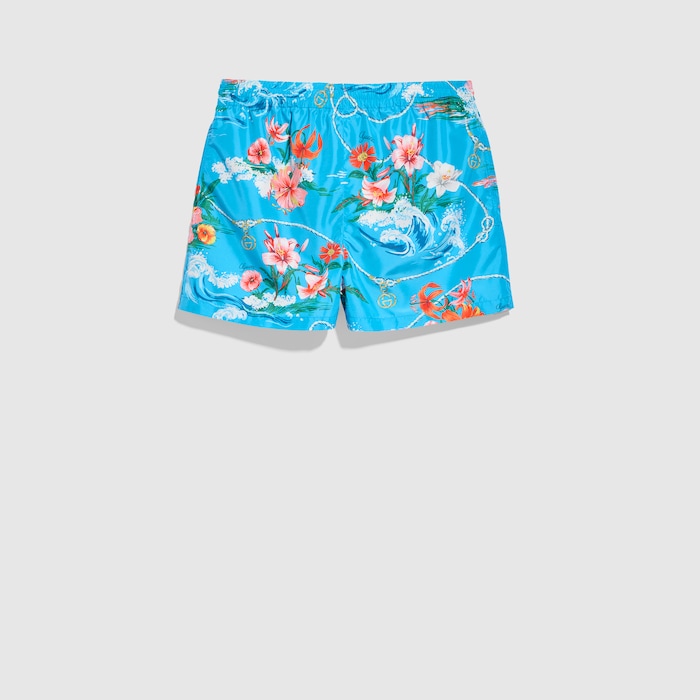 プリント ナイロン スイムショートパンツ ・マルチカラー | GUCCI公式