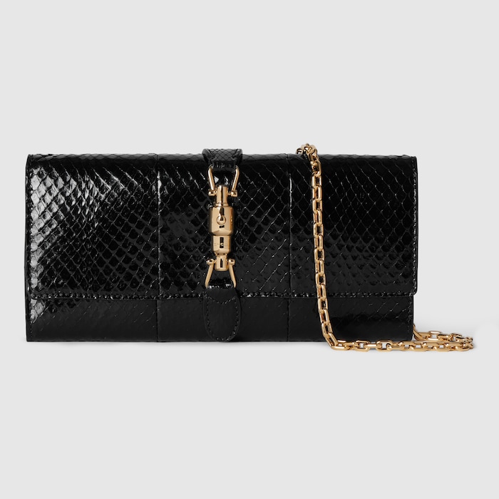A_A♪♡MCFADINバッグ+GUCCIブレスレット Gucci Jackie anaconda wallet on chain in black | GUCCI® US