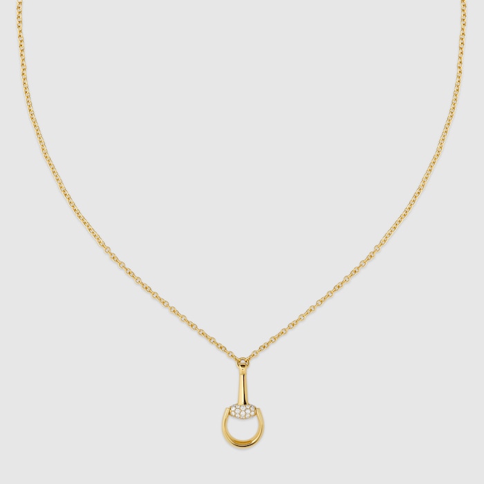 Gucci Horsebit diamond 18k pendant necklace in 18k yellow gold