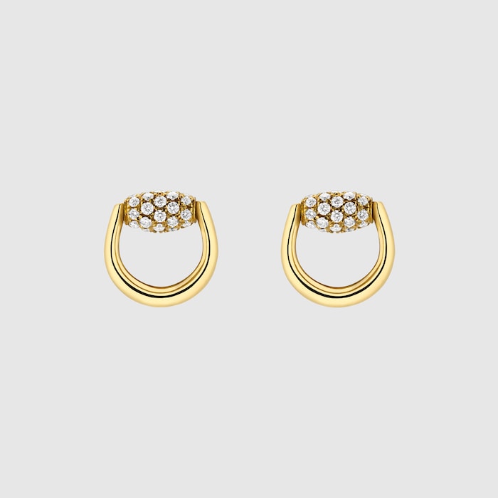 ホースビット〕18K ダイヤモンド スタッズ ピアス ・18K イエロー