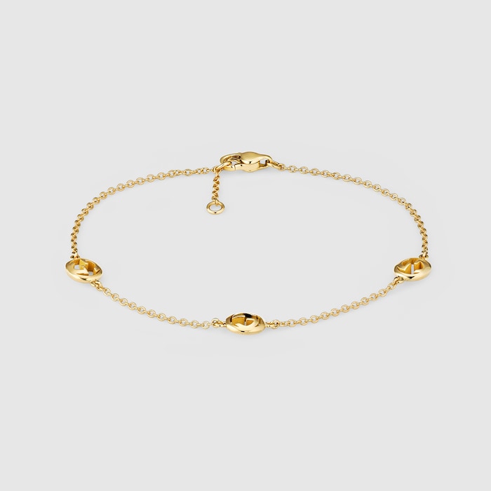 Gucci Interlocking 18k chain bracelet in 18k yellow gold | GUCCI® AE