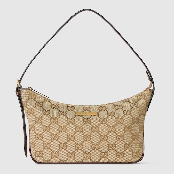 Lady Lunetta small shoulder bag in sand and brown GG canvas