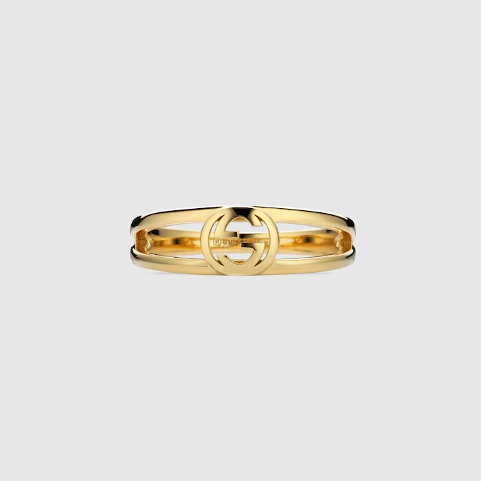 Gucci Interlocking 2-band 18k ring in 18k yellow gold | GUCCI® US