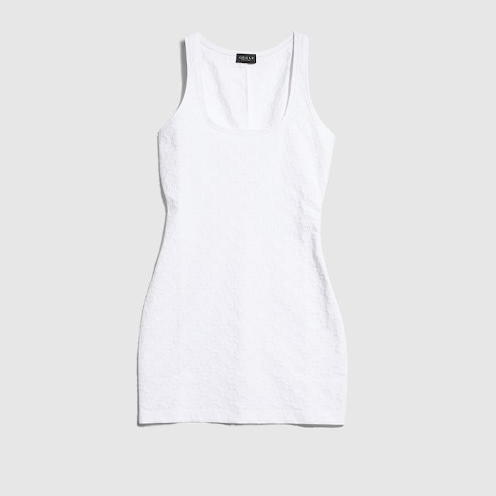 GG jersey jacquard dress in white | GUCCI® CA