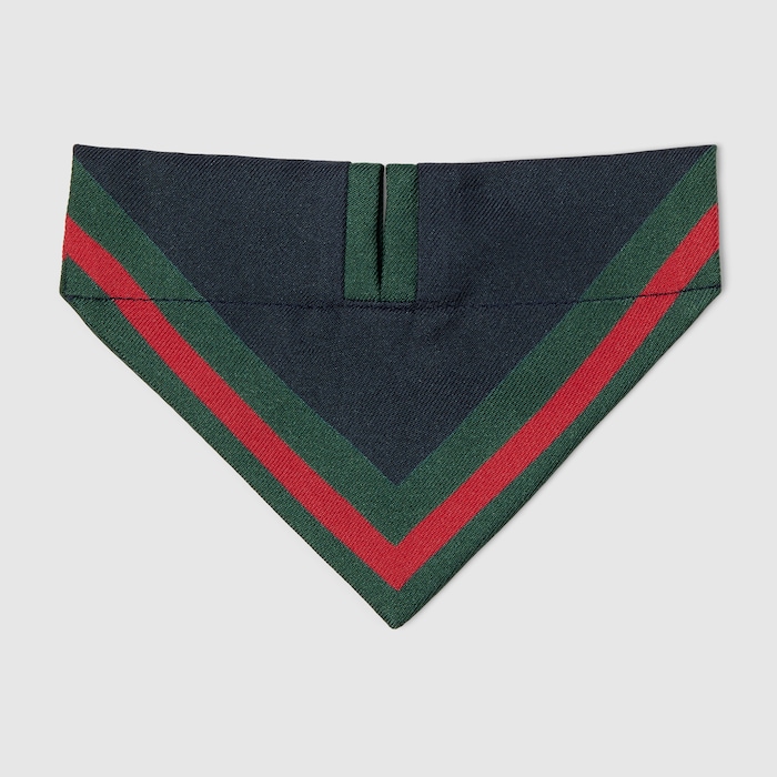 エクストラ スモール ペット バンダナ ・ダークブルー シルク | GUCCI公式