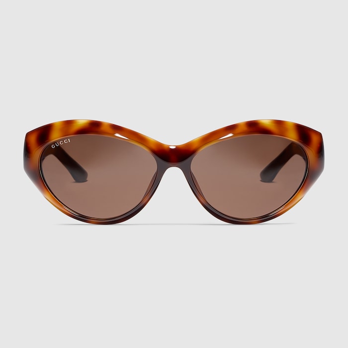 Cat eye frame sunglasses in brown tortoiseshell | GUCCI® US