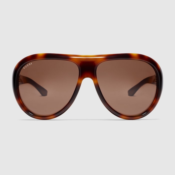 Pilot frame sunglasses in brown | GUCCI® RO