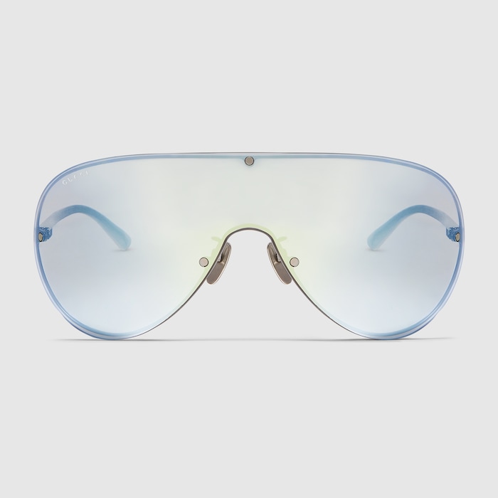 Mask frame sunglasses in silver | GUCCI® US