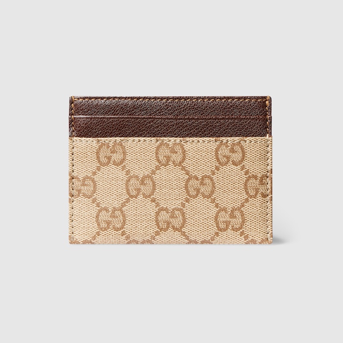 GUCCI ブラウン ケース Gucci Essence Classic card case in sand and brown GG canvas