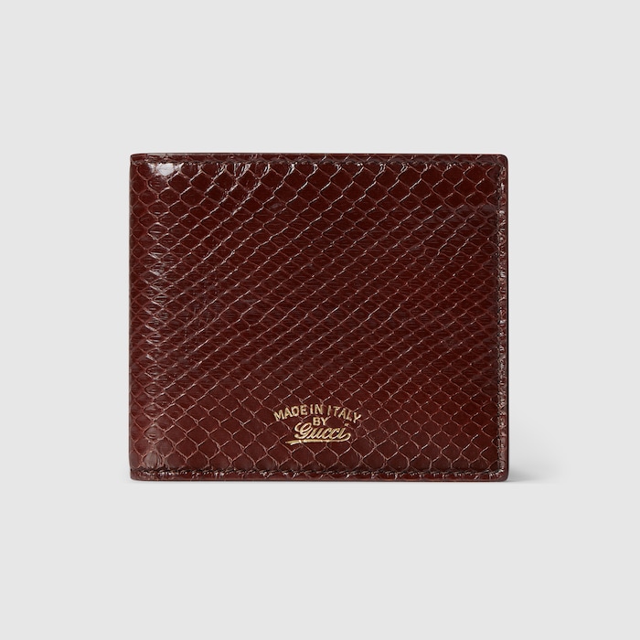 Lira bi-fold python wallet in dark brown | GUCCI® US