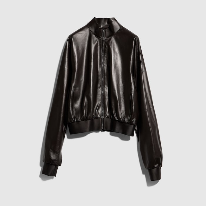 ソフトナッパレザー ボンバージャケット ・ダークブラウン | GUCCI公式