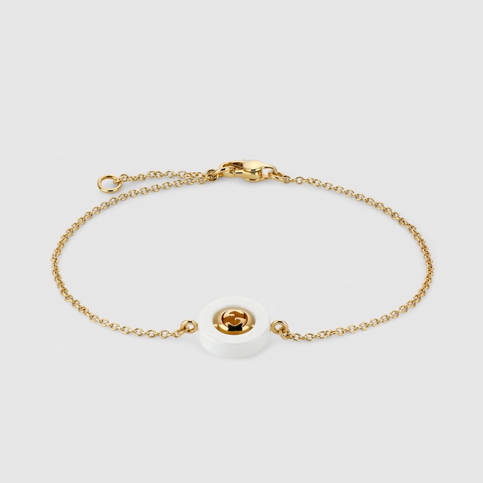 グッチ インターロッキング〕18K チェーン ブレスレット ・18K