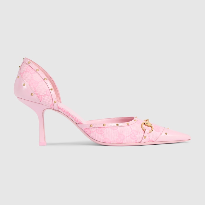 Women's Savoy pump in pink GG canvas | GUCCI® US