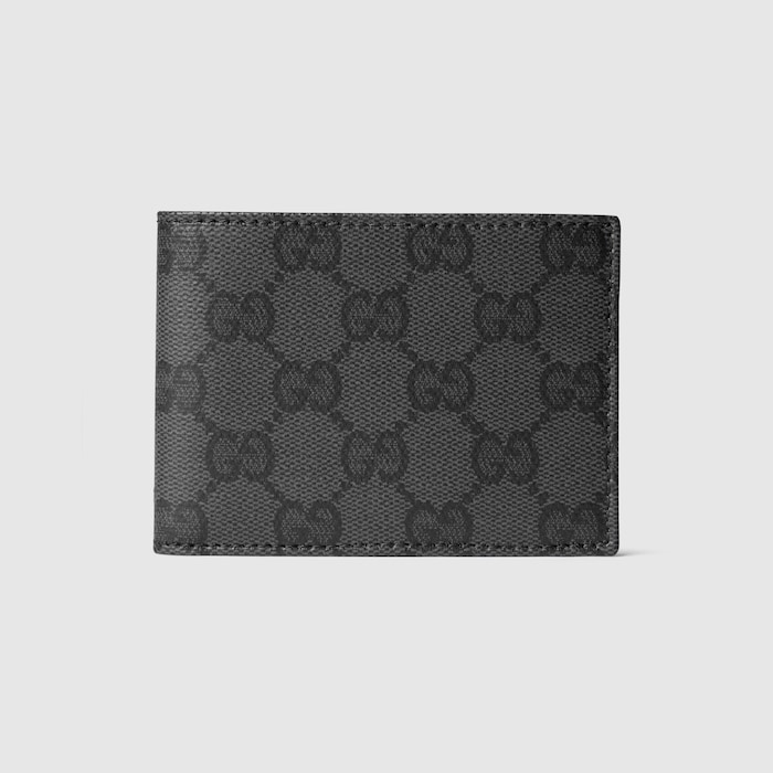 Gucci Essence Classic bi-fold wallet in black GG canvas | GUCCI® US