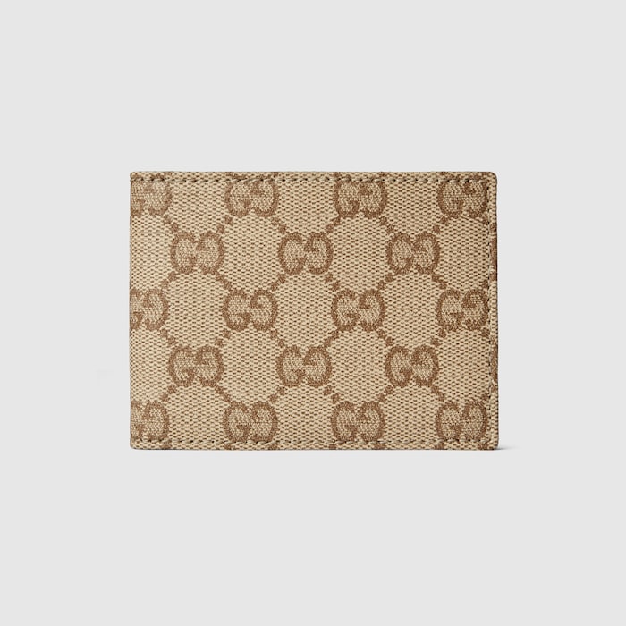 Gucci Essence Classic bi-fold wallet in sand and brown GG canvas