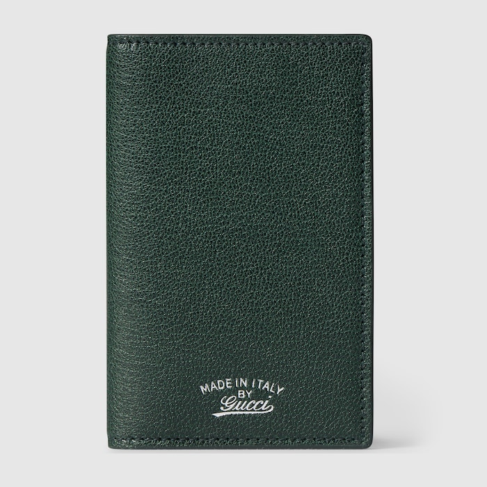 Lira card case in dark green leather | GUCCI® ZA