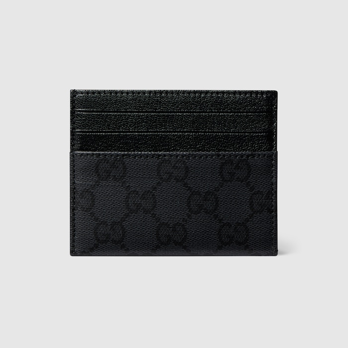 Gucci Essence Classic card case in black GG canvas | GUCCI® SI