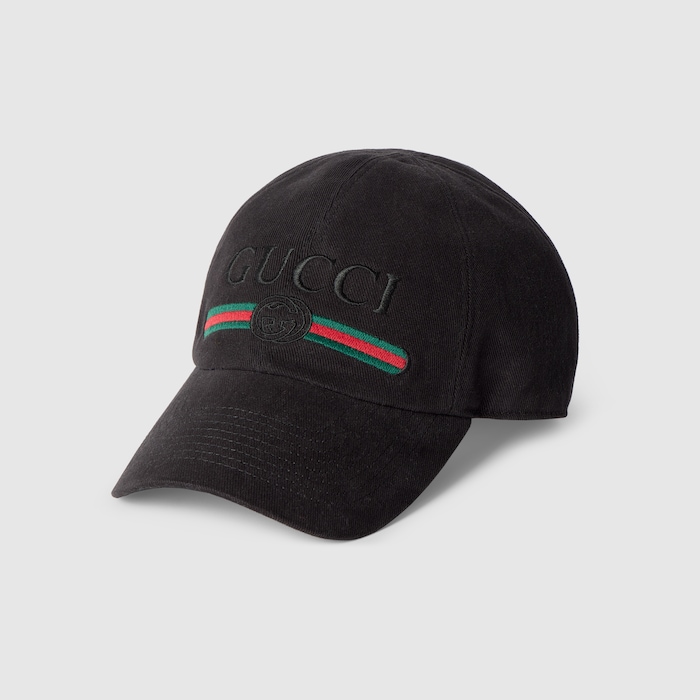 エンブロイダリー付き コットン ベースボールキャップ ・黑色 | GUCCI公式 エンブロイダリー付き コットン ベースボールキャップ ・黑色 | GUCCI公式