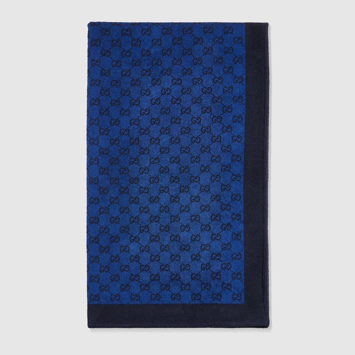GG cotton terrycloth beach blanket in blue | GUCCI® FI