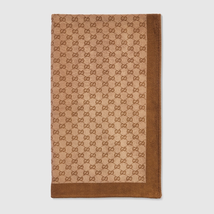 GUCCI フェイスタオル GG cotton terrycloth towel in camel | GUCCI® US
