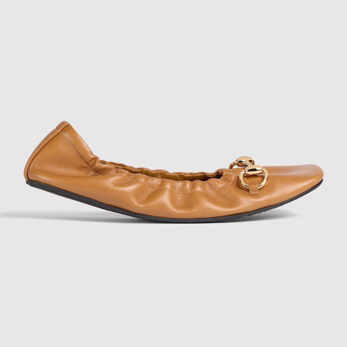 ✨maki✨gucci フラットシューズ サイズ36 Women's Prima ballet flat in medium brown leather | GUCCI® US