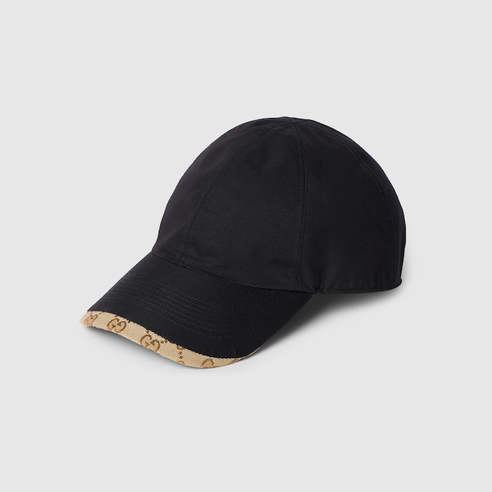 コットンキャンバス ベースボールキャップ ・黑色 | GUCCI公式