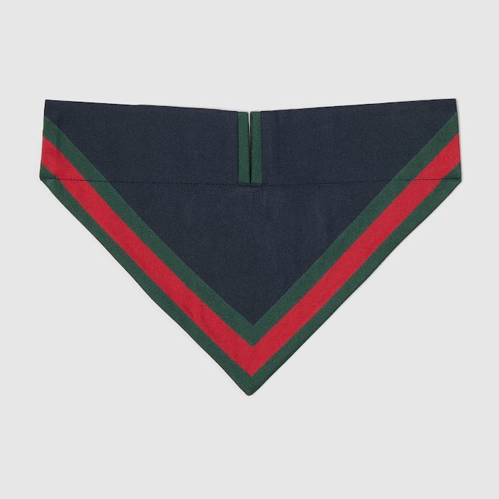 GUCCI コラボ　バンダナ70x70cm Large/extra-large pet bandana in dark blue silk | GUCCI® US
