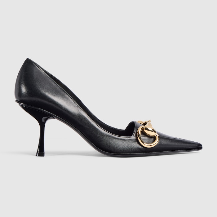 Women's Boulevard pump in black leather | GUCCI® US