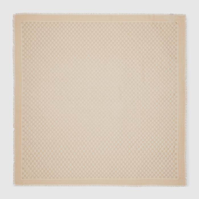 Laminated GG wool shawl in ivory | GUCCI® US