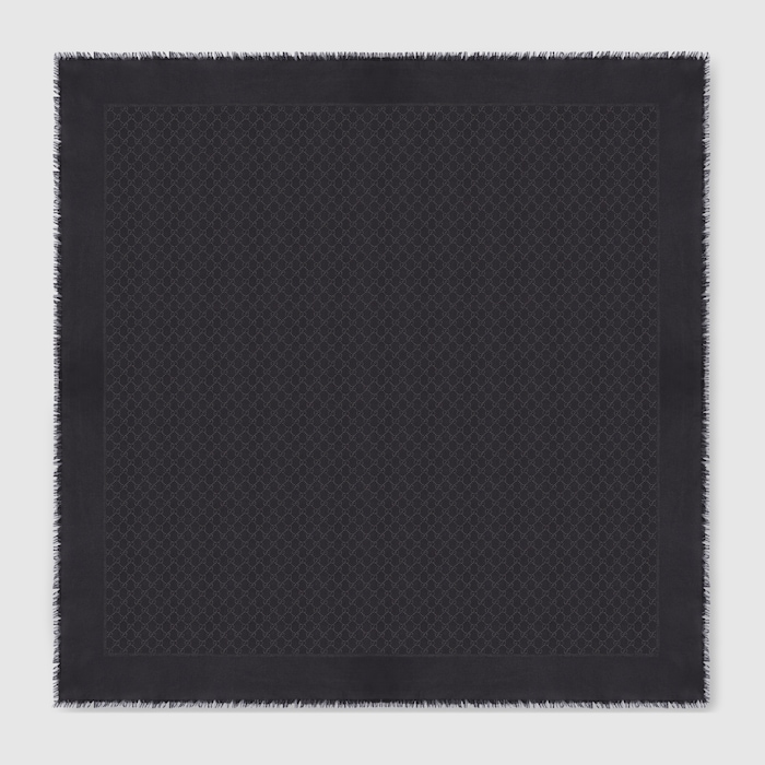 GG silk wool lamé shawl in black | GUCCI® US