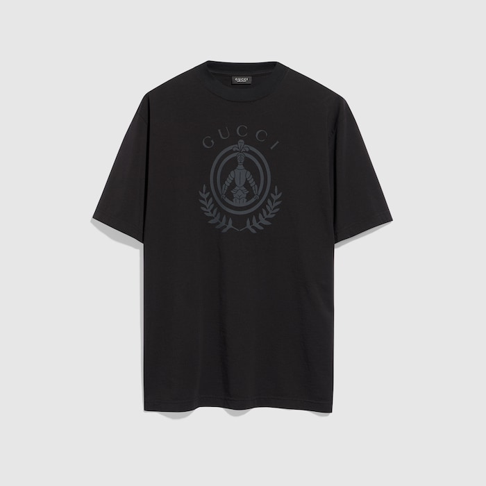 Gucci ラガーシャツ Printed cotton jersey T-shirt in white | GUCCI® US