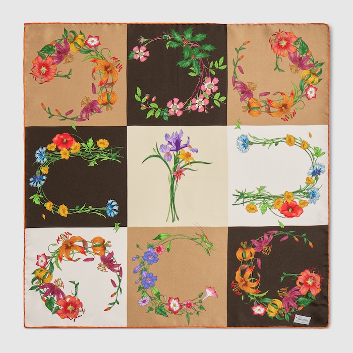 Printed silk twill bandana in multicolor | GUCCI® US