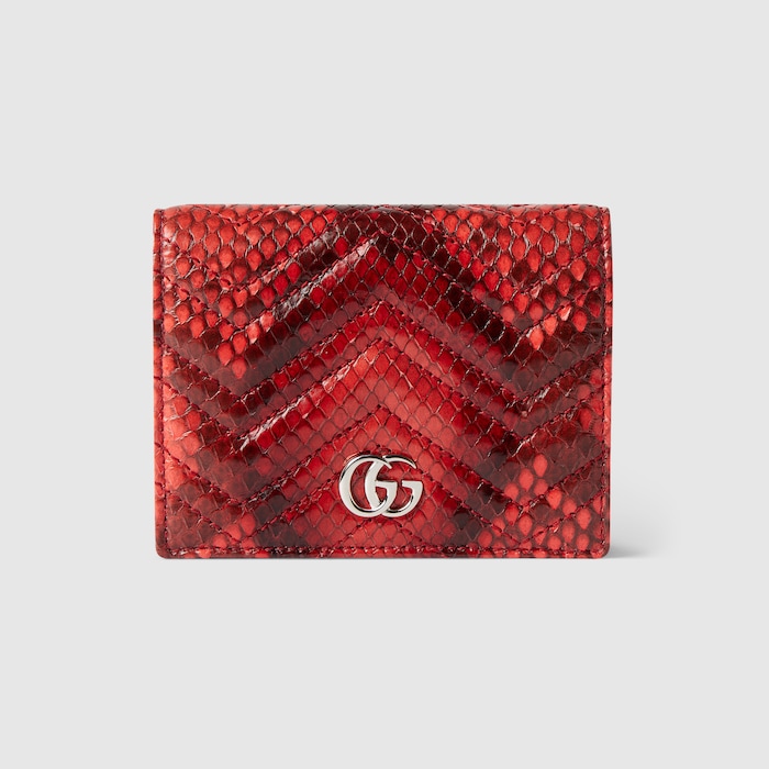 GG Marmont python small wallet in deep red | GUCCI® US