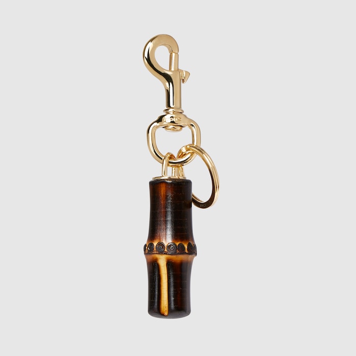 Bamboo keychain in dark brown bamboo | GUCCI® US