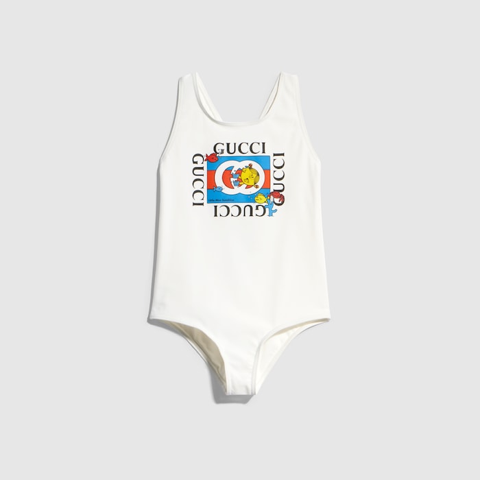 水着・水泳用品 Gucci children 4y Children's jersey swimsuit with print in white | GUCCI® ZA